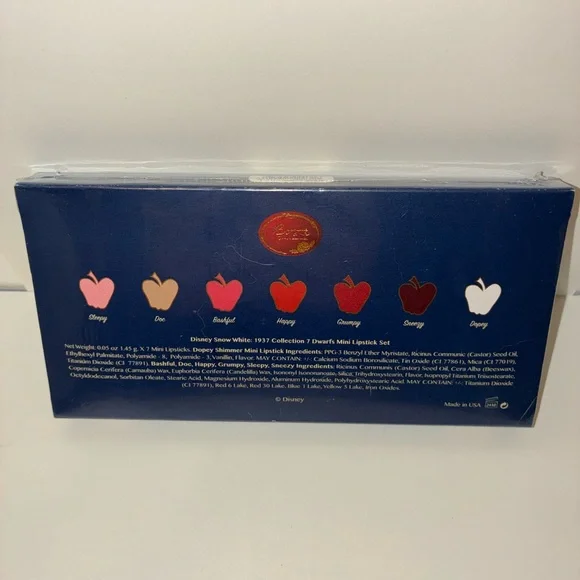 Disney Snow White 1937 Collection Mini Lipstick Set by Besame RARE NEW/SEALED - Picture 8 of 9